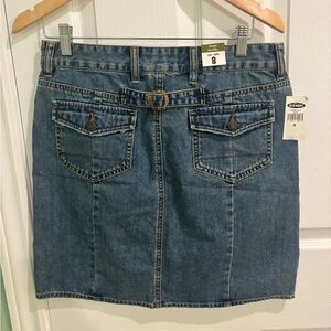 Vintage Y2K Old Navy Blue Denim Mini Skirt with Belt Low Rise NWT
